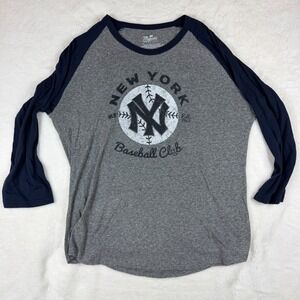 Majestic Threads New York Yankees Don Mattingly 23 Raglan Shirt Mens 2X Grey